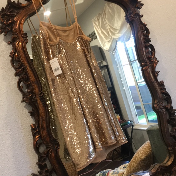 FreePeople Gold Sequin Slip Dress - Picture 2 of 4